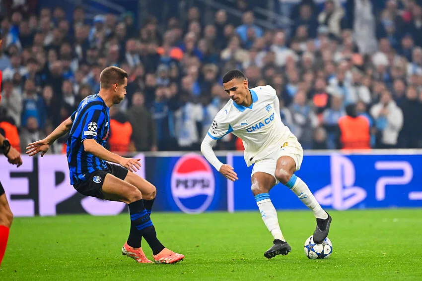 Greenwood lors d'OM / Bergame