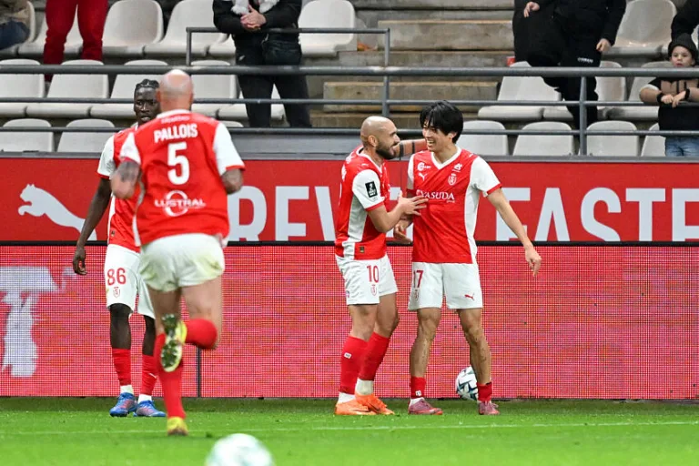 Teuma avec Reims contre Montpellier