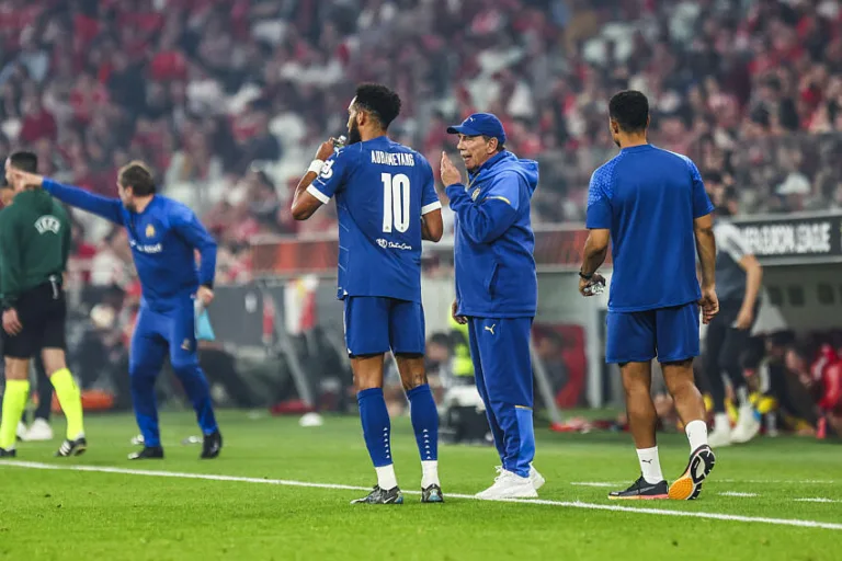 Pierre-Emerick Aubameyang et Jean-Louis Gasset à l'OM en 2024