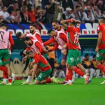 Oussama Tannane célèbre son but face à la Jordanie