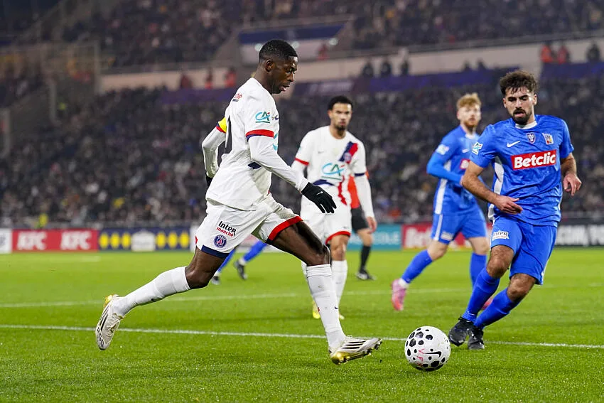 Dembélé avec le PSG en Coupe de France contre le Vendee Foot Club